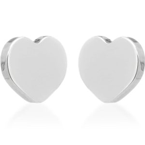 Titanium heart stus earrings (pair) Butterfly back