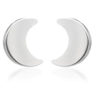 Titanium moon stud earrings